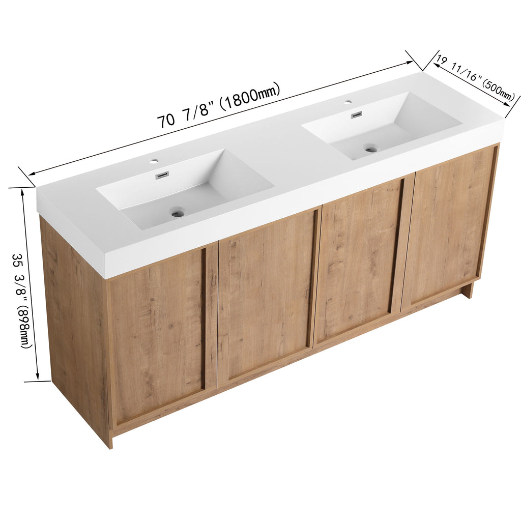 Freestanding Bathroom Vanity With Sink, Soft Close Doors