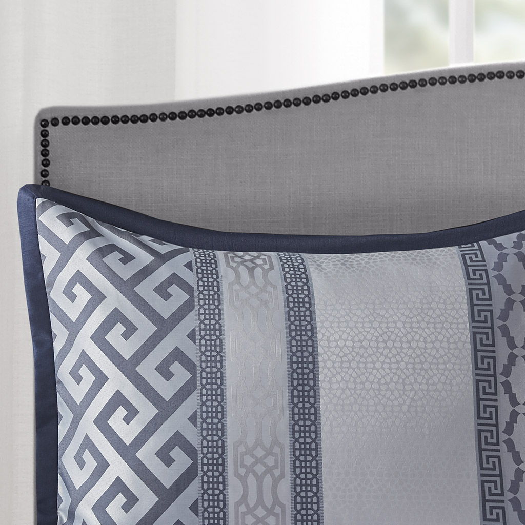 Bennett - King 7 Piece Comforter Set - Navy