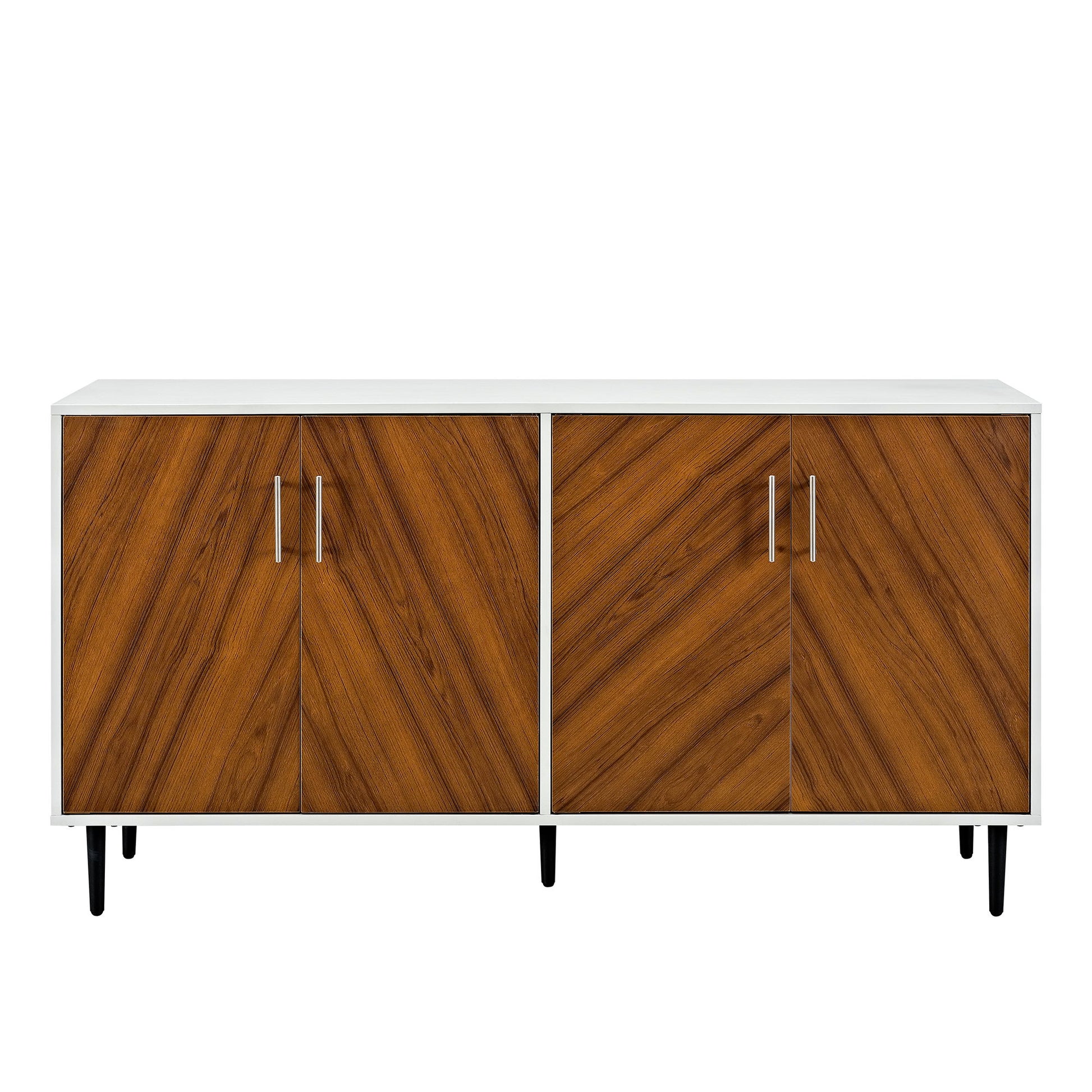 Mid-Century Modern Faux Bookmatch Door Buffet