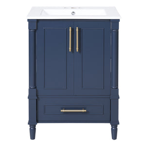 Bathroom Vanity With Ornate French Cylinder Legs, Soft Close Drawer