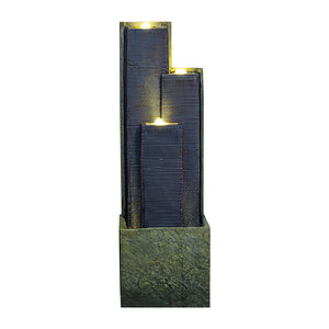 3 Tier Waterfall Fountain With LED Lights - Gray