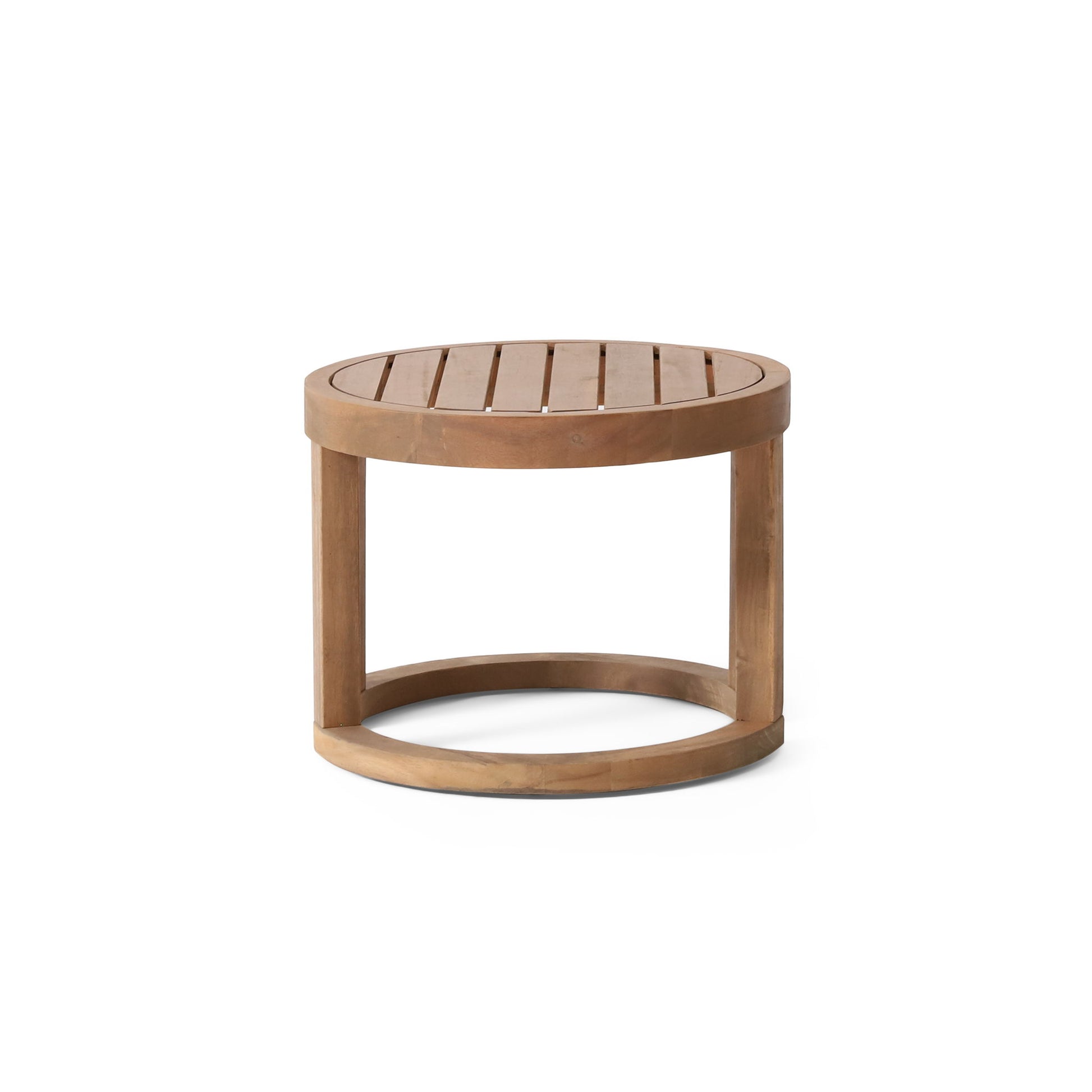 Outdoor Acacia Wood Side Table, Solid Side Table For Patio, Pool, Porch - Brown Wash