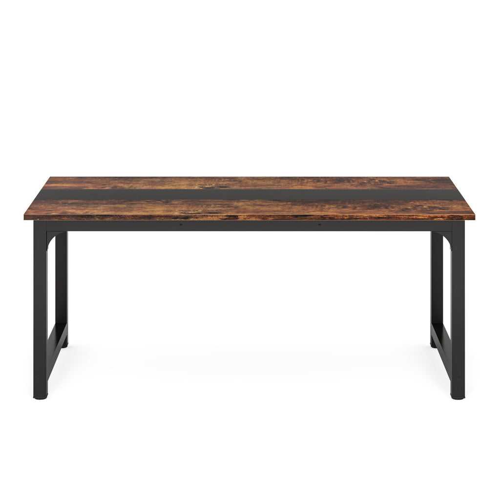 Large Computer Desk With Steel Frame For Home Office Workstation