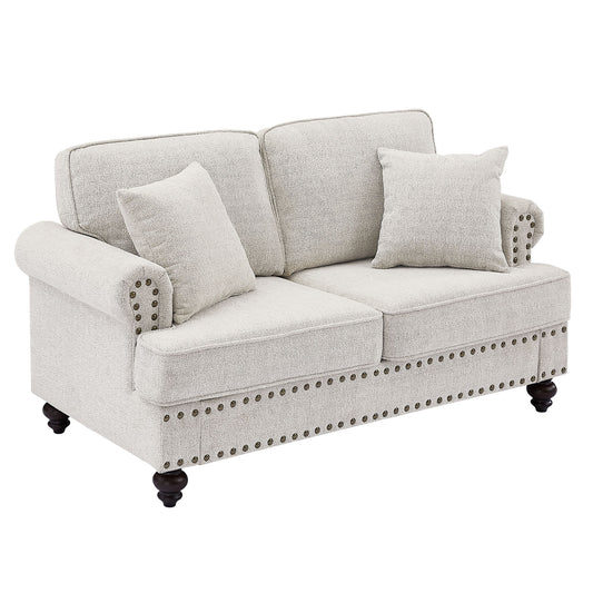 Gewnee - Modern Upholstered Loveseat Sofa - Beige