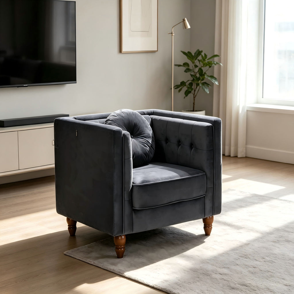 Chesterfield Accent Tufted Square Arm Side Chair