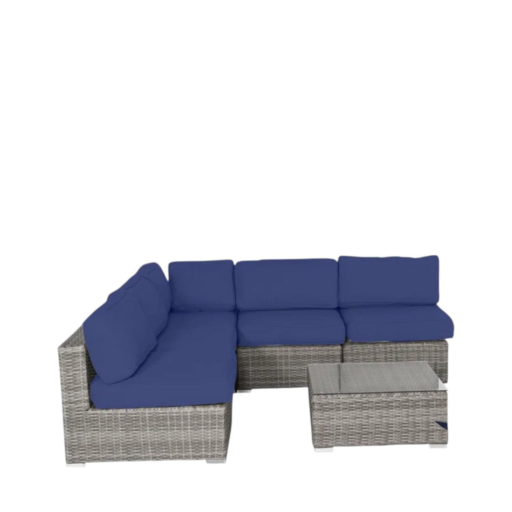 Seating Set With Cushions Handcrafted Wicker Design