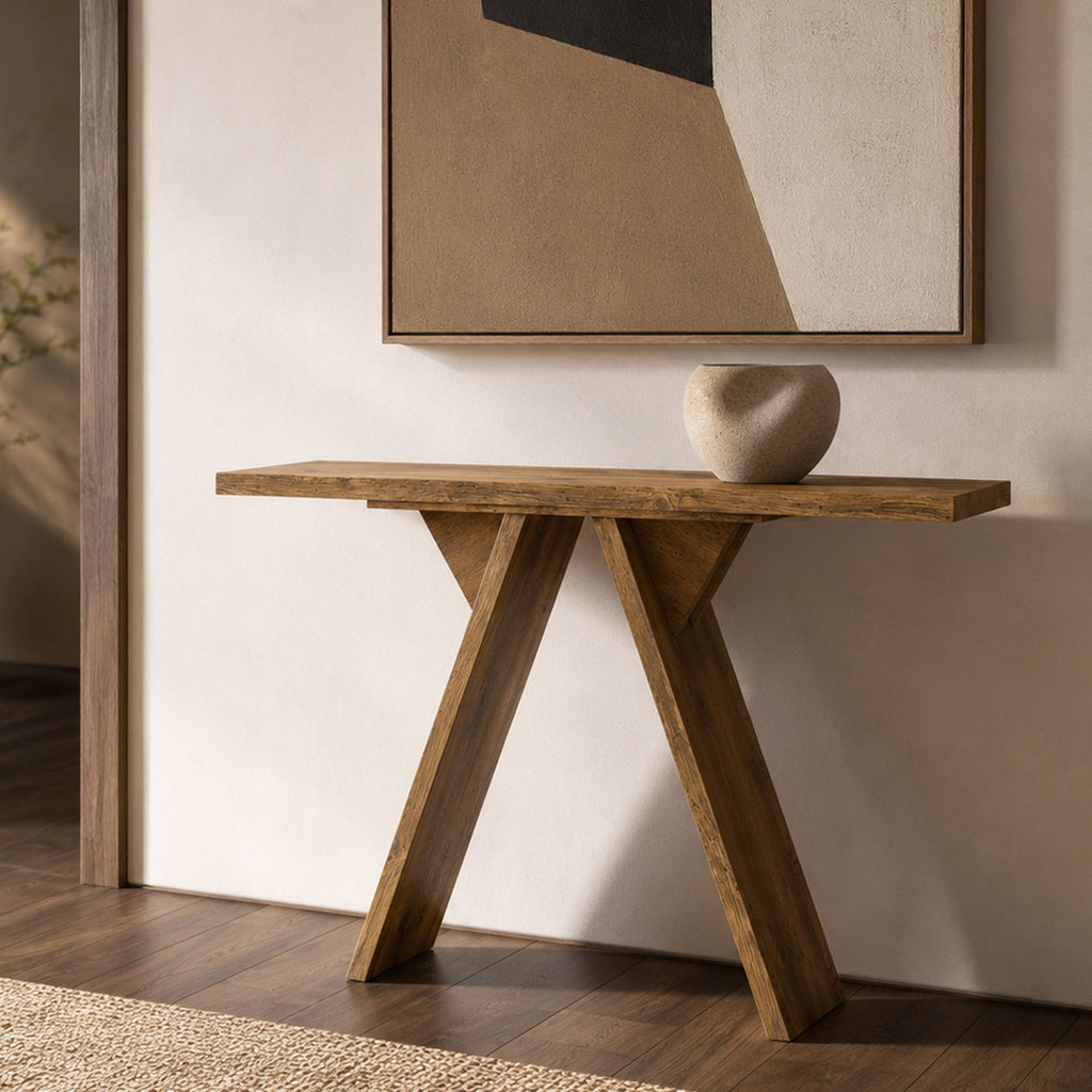 Console Table With V - Shaped Base