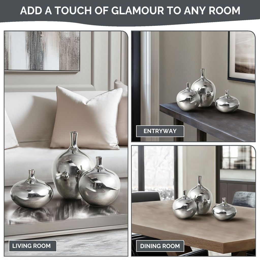 Ansen - Vase (Set of 3) - Silver