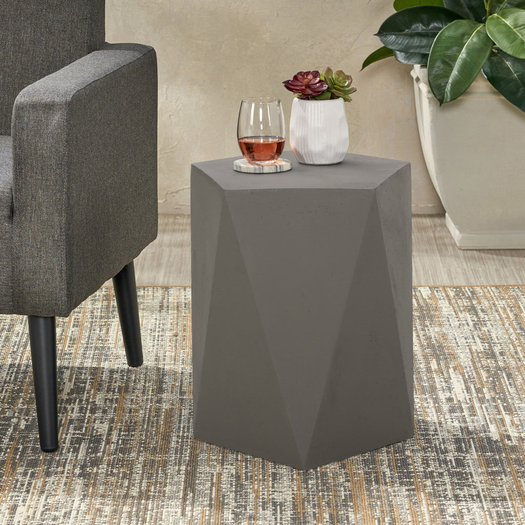 Side Table With Geometric Design