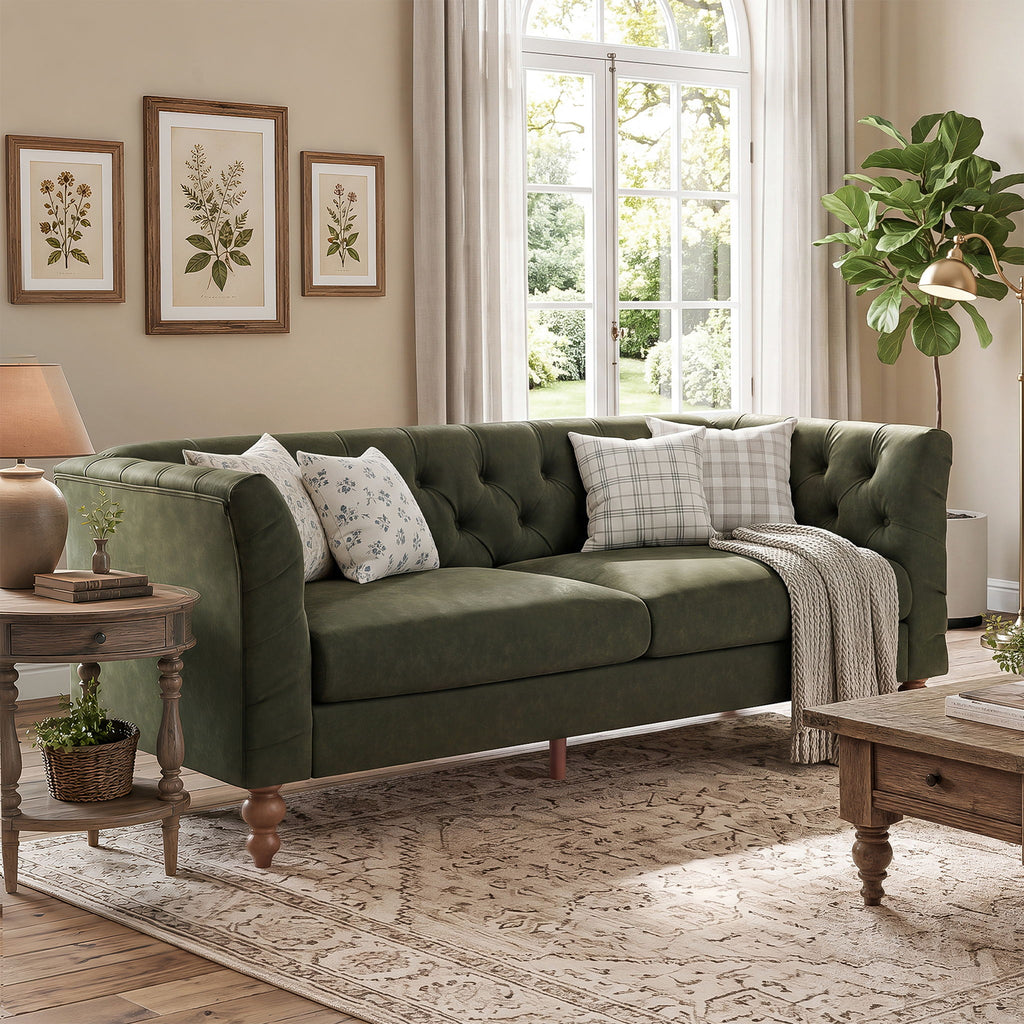 Chesterfield Sofa With Flared Arms For Living Room