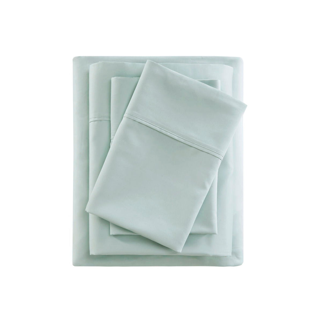 600 Thread Count - Cooling Cotton Blend 4 Piece Sheet Set - Light Blue