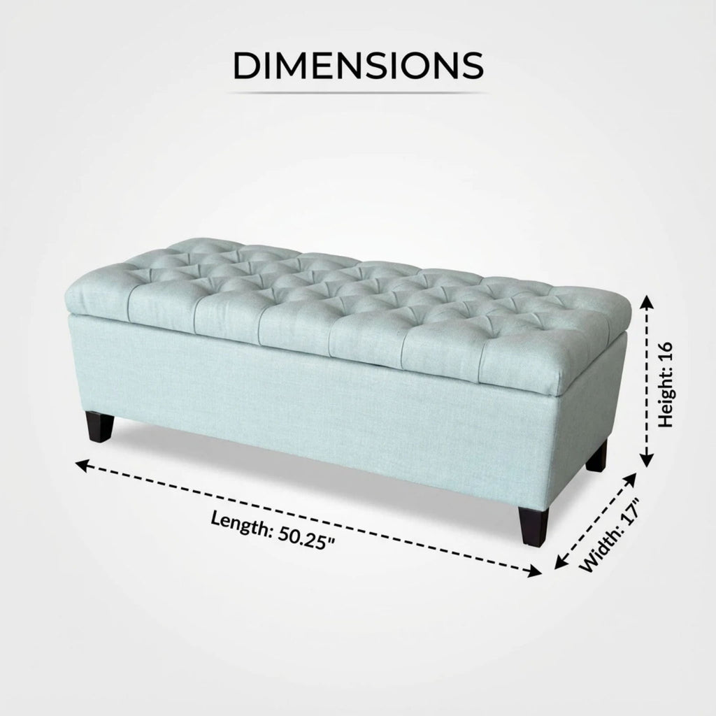 Storage Ottoman Bench With Safety Hinges
