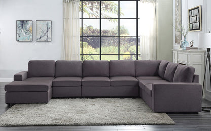 Tifton - Linen 7 Seat Reversible Modular Sectional Sofa Chaise