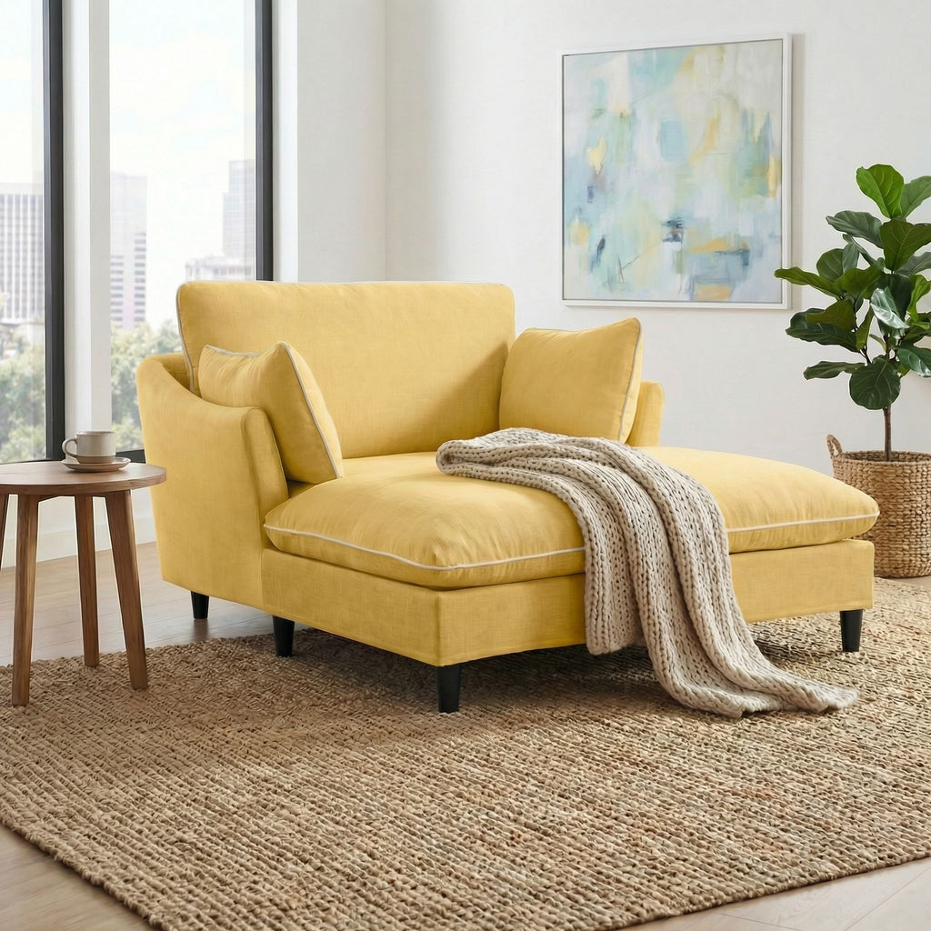Modern Chaise Lounge Couch Sofa Bed With Pillows
