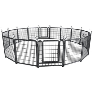 Heavy Duty Dog Playpen Outdoor 16 Piece Panels - Snow Leopard