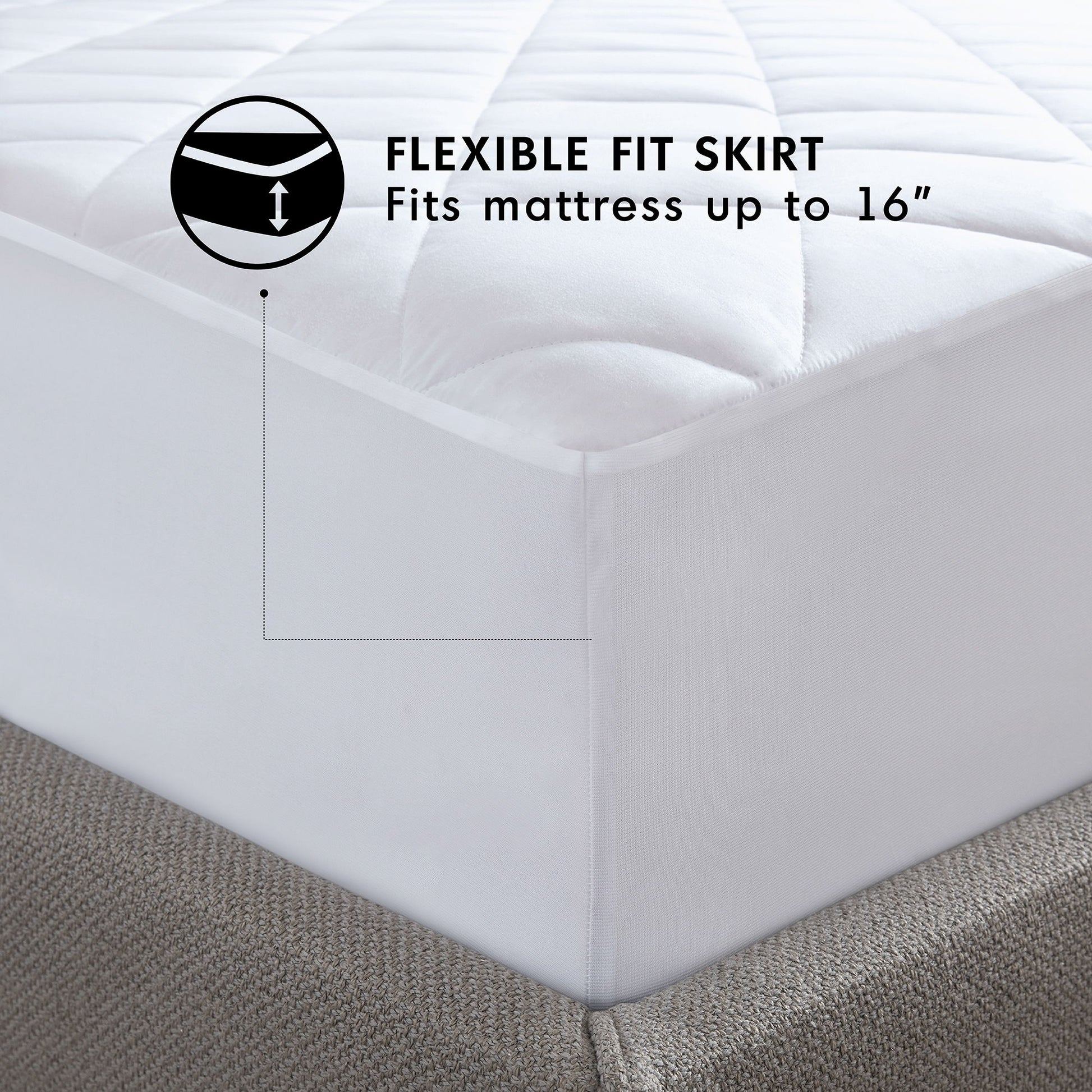 Microfiber Premium - Full Mattress Pad - White