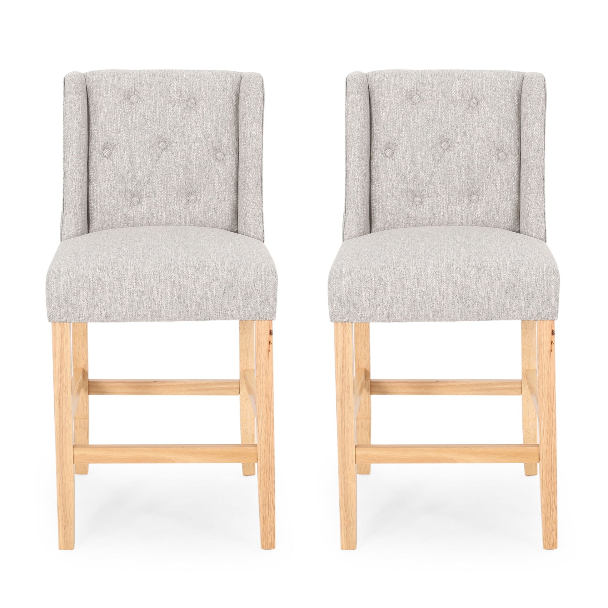 Vienna - Contemporary Fabric Tufted & Wingback Counter Stools (Set of 2)