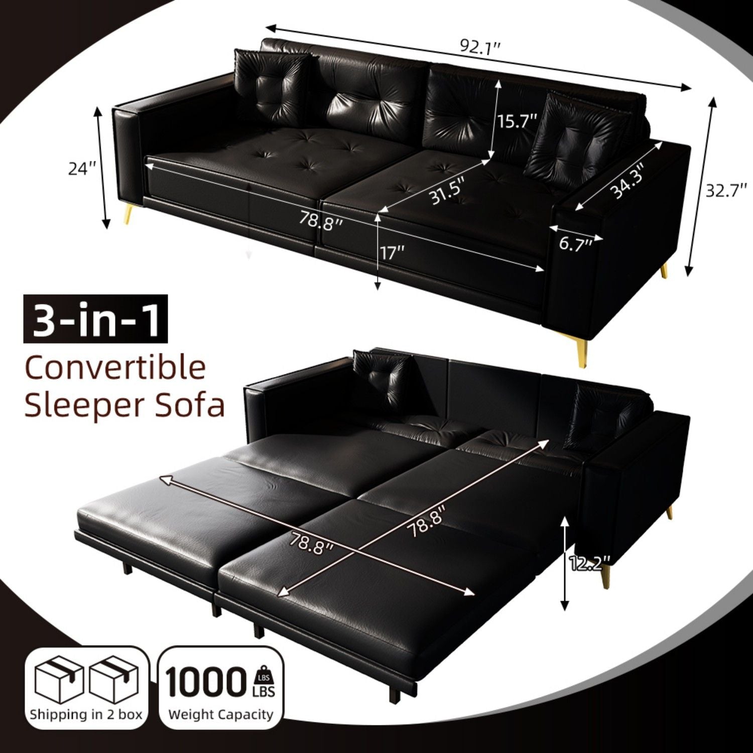 Pull Out Sofa Bed, Convertible Sleeper Sofa