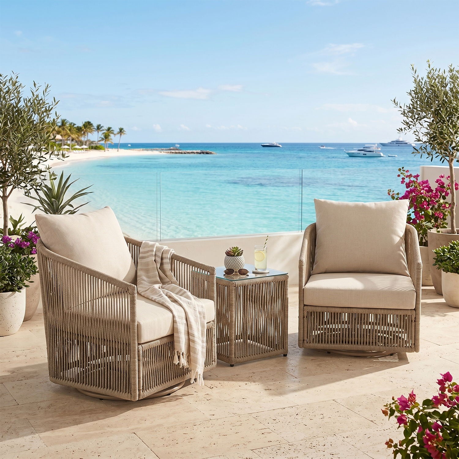 Outdoor 360° Swivel Patio Chair