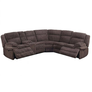 U-Shaped Sectional Sofa With Console Cup Holder, Storage Drawer, Manual Reclining
