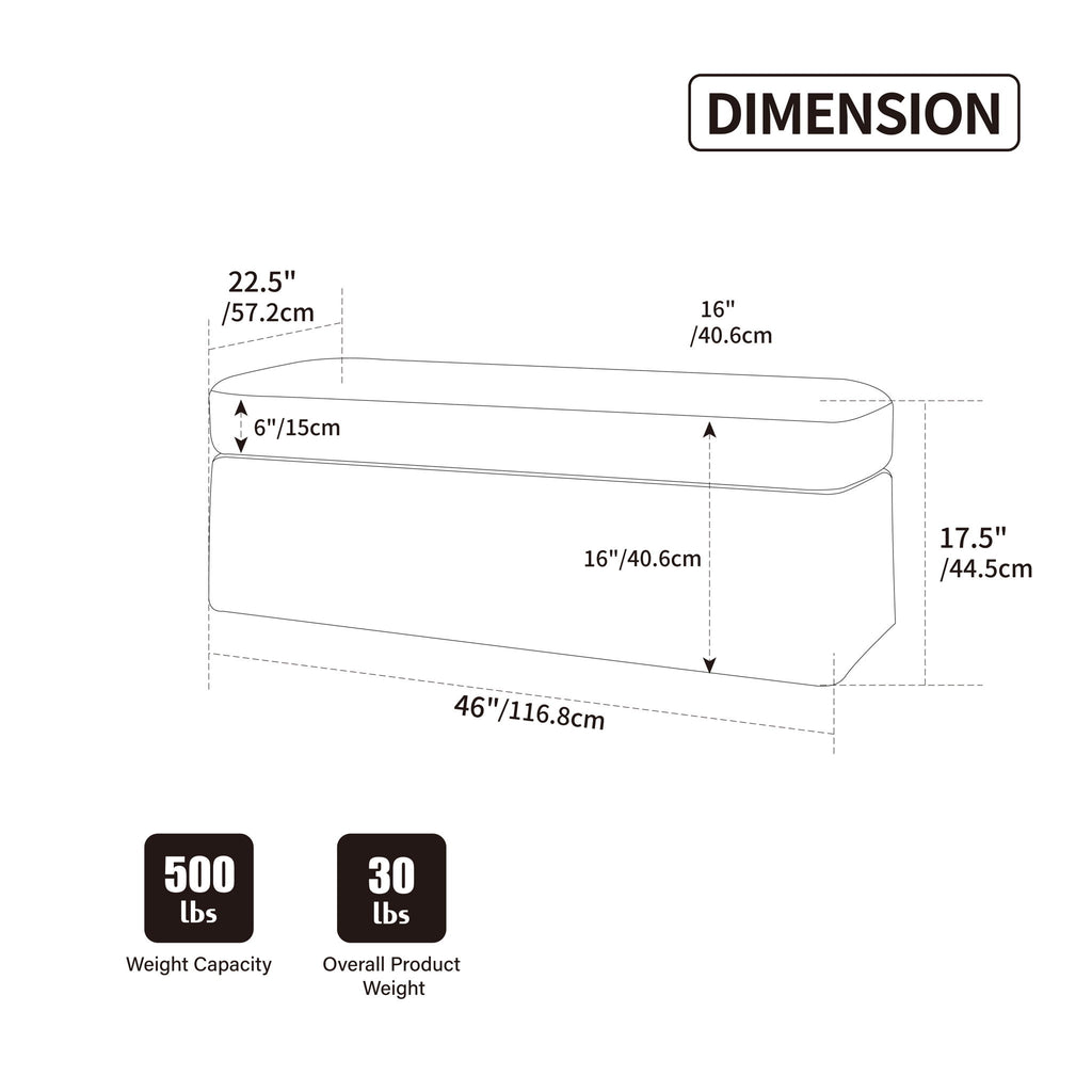 Ottoman Foot Stool With Metal Legs