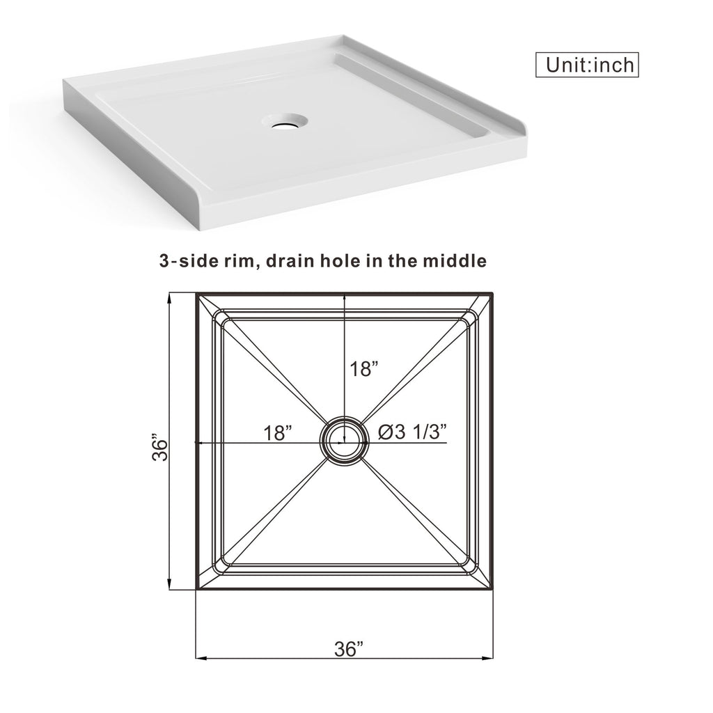 Shower Base With Centered Drain