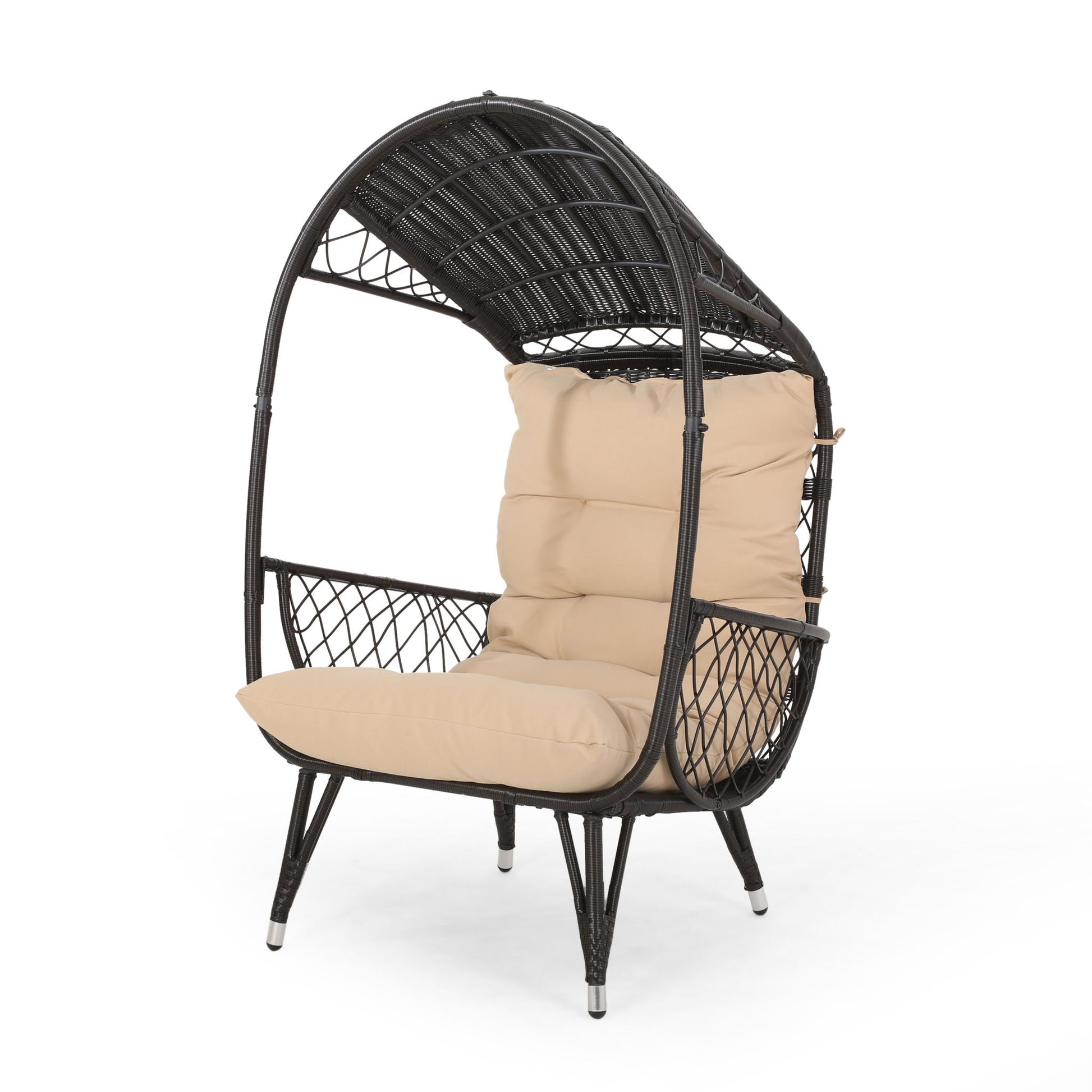 Outdoor Wicker Standing Basket Chair With Cushion