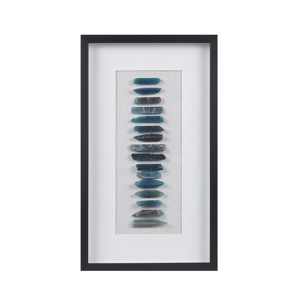 Cerulean Stones - Real Natural Agate Framed - Blue
