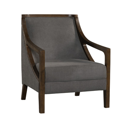 Hopkins - Chair With Brown Arm - Columbia Charcoal