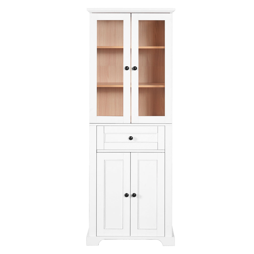 Bathroom Storage Cabinet, Adjustable Shelves & Drawer, Freestanding Linen Tower