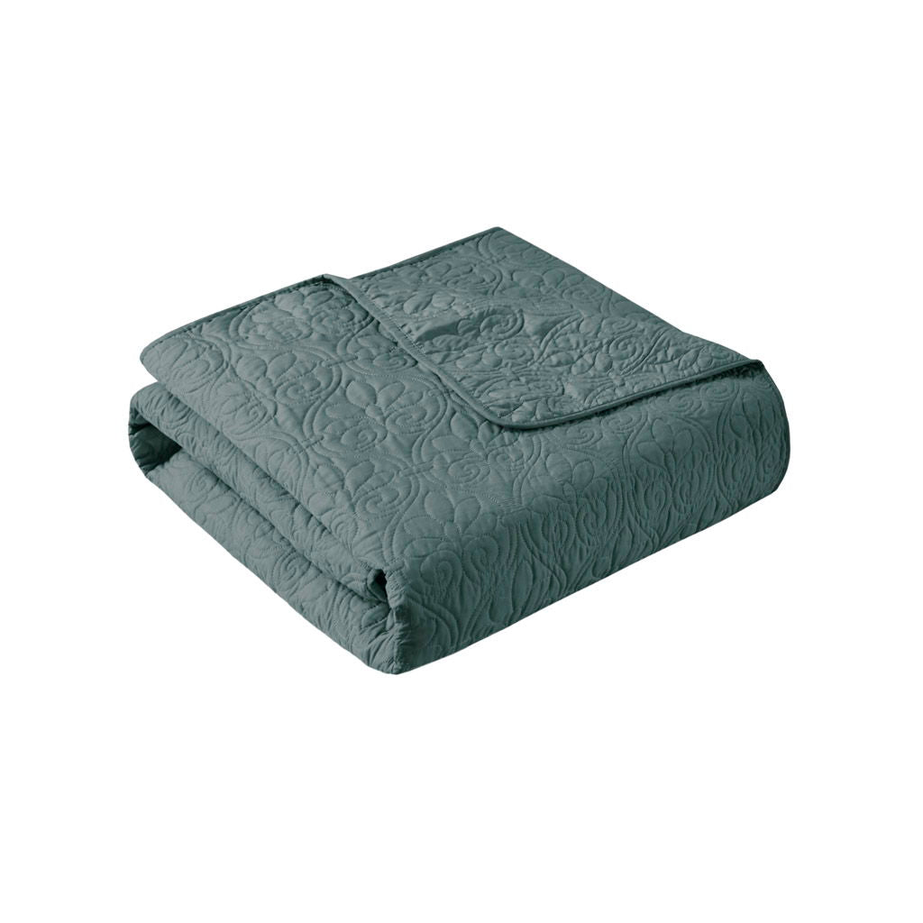 Quebec - 3 Piece Full/Queen Reversible Quilt Set - Balsam Green