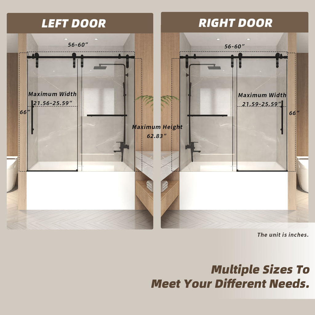 Frameless Sliding Bathtub Door With Frame