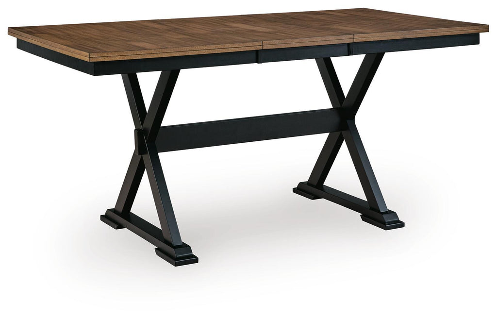 Wildenauer - Dining Room Counter Butterfly Extension Table - Brown / Black