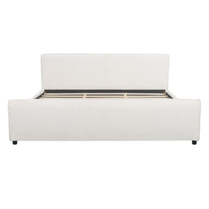Luxury Upholstered Bed Frame With Curved Headboard & Footboard