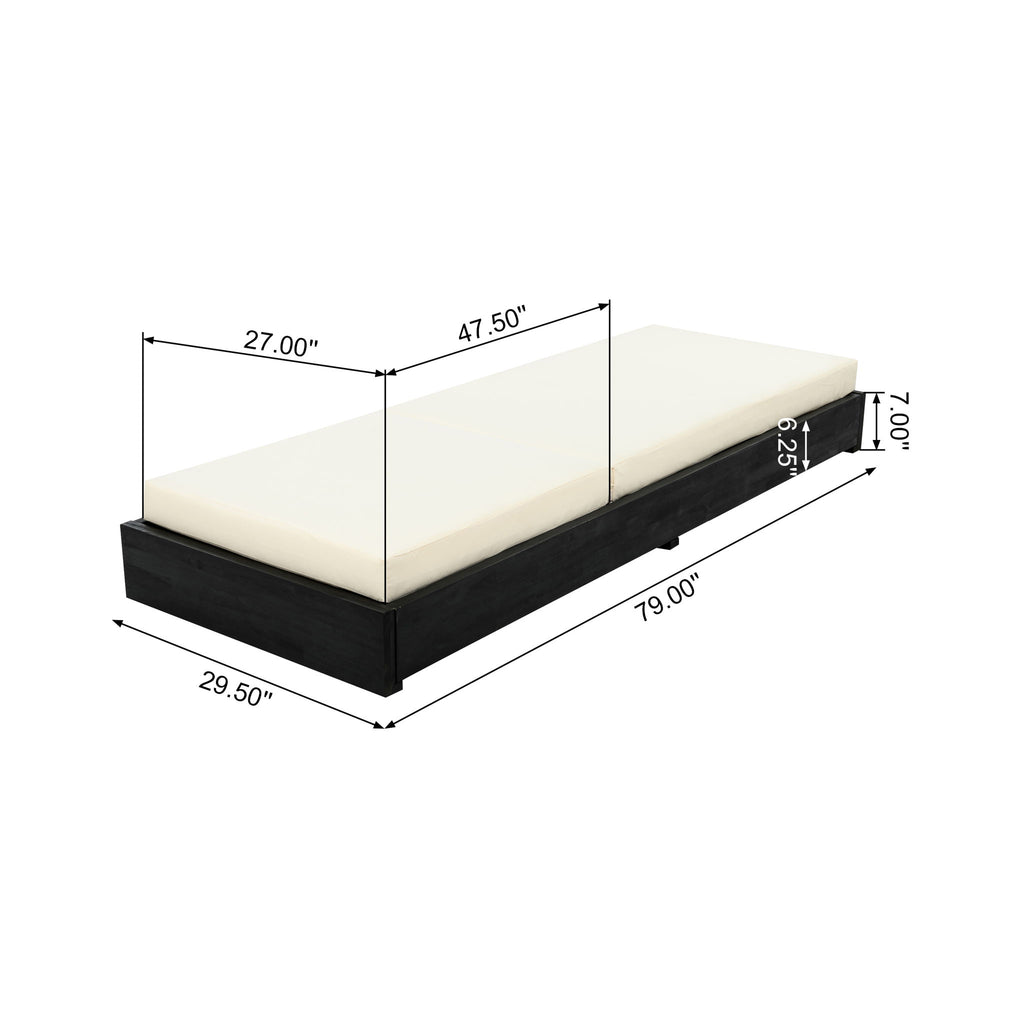 Ian - Adjustable Chaise Lounge With Open Slat Design - Black