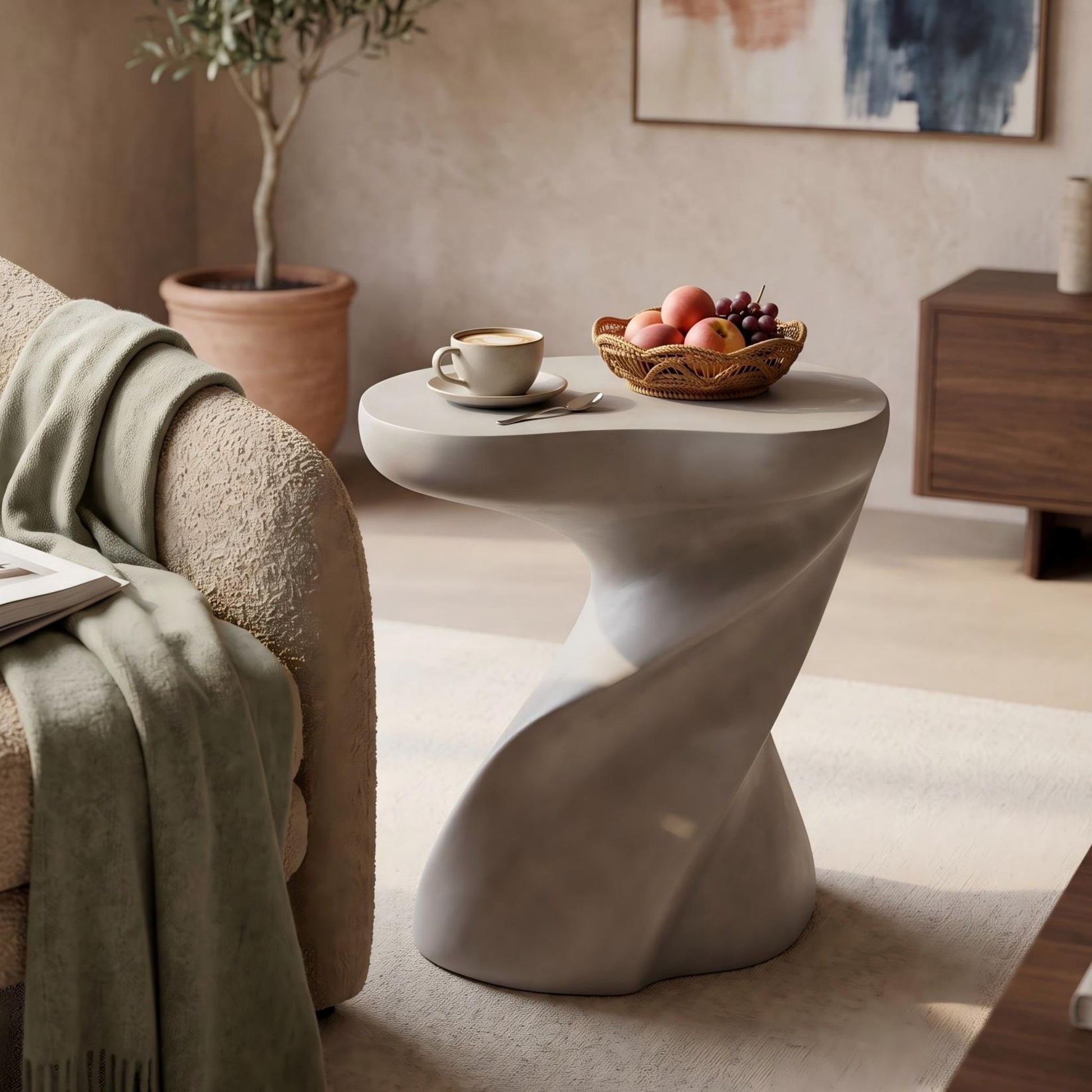 Twisted Sculptural Side Table Indoor / Outdoor