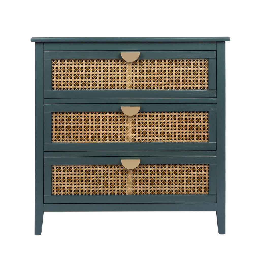 3 Drawer Cabinet, Natural Rattan, American Furniture