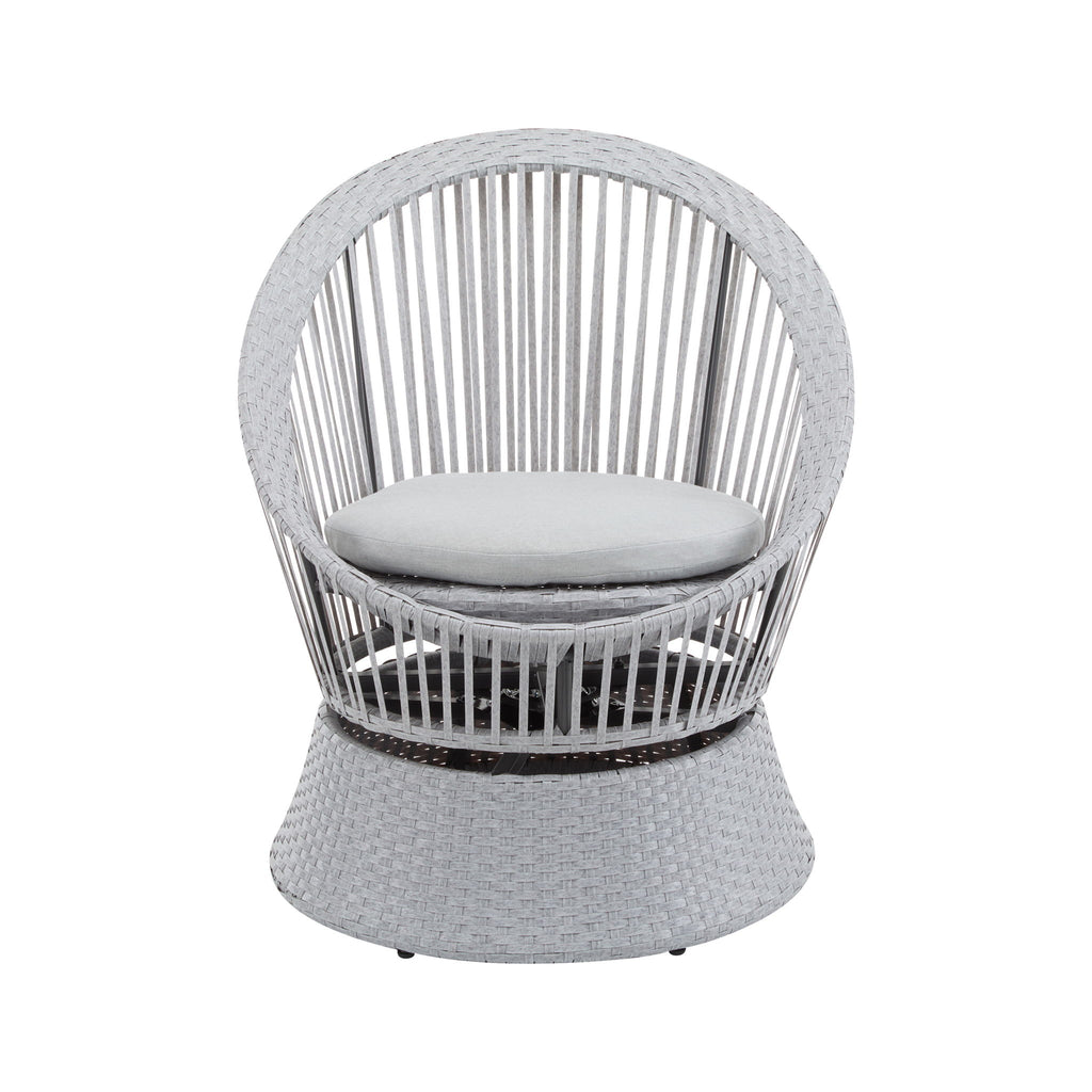 Modern Swivel Wicker Lounge Chair With Round Design
