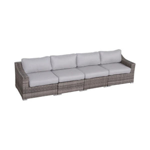Contemporary Outdoor Rattan Wicker Sectional Seating Group With Cushions