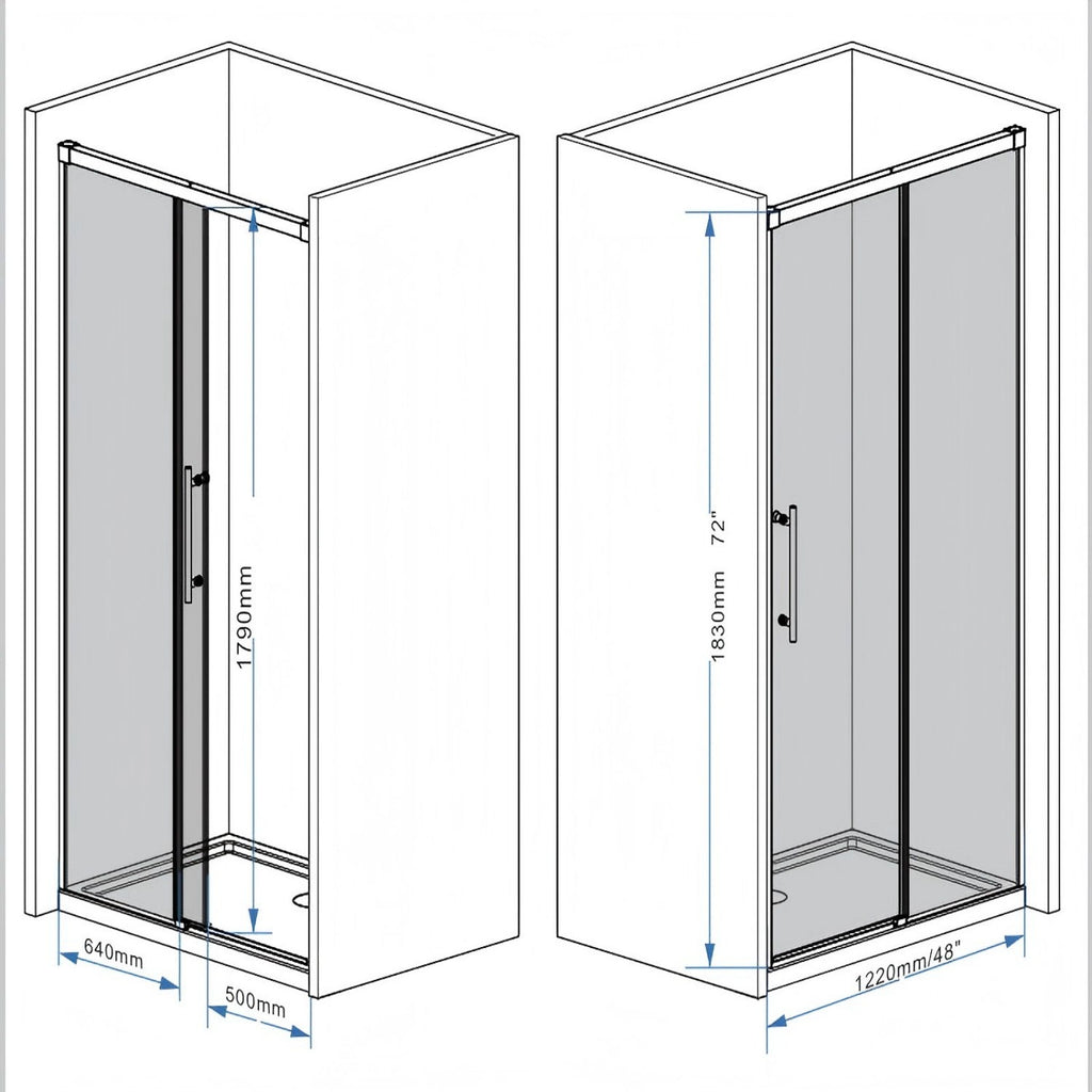 Frameless Single Sliding Shower Door