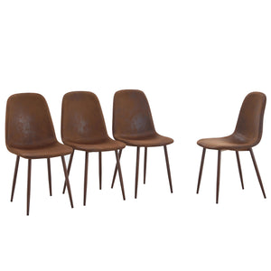 (Set of 4) Backrest AndTransfer Legs Chairs Adding A Touch Of Elegance To Minimalist And Scandinavian Style Homes - Walnut