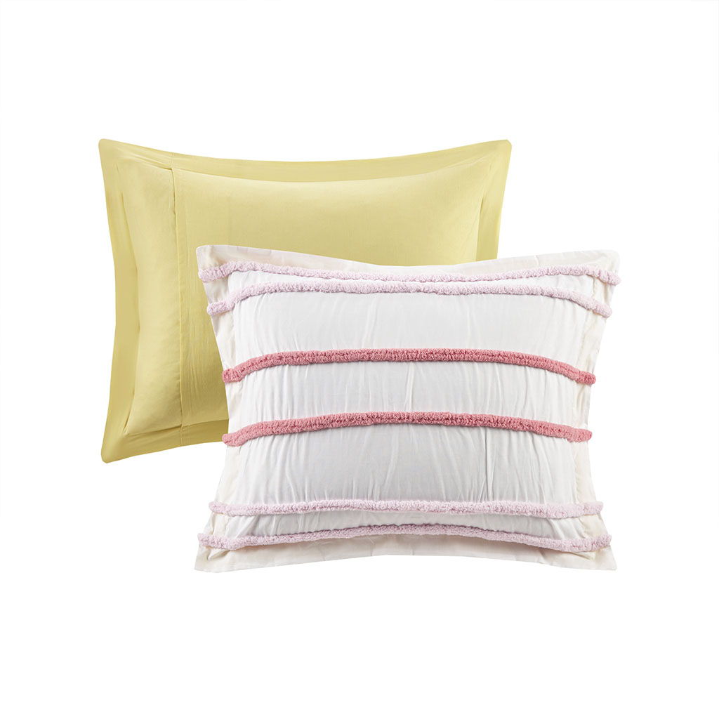 Haisley - Comforter Set With Trim - Pink