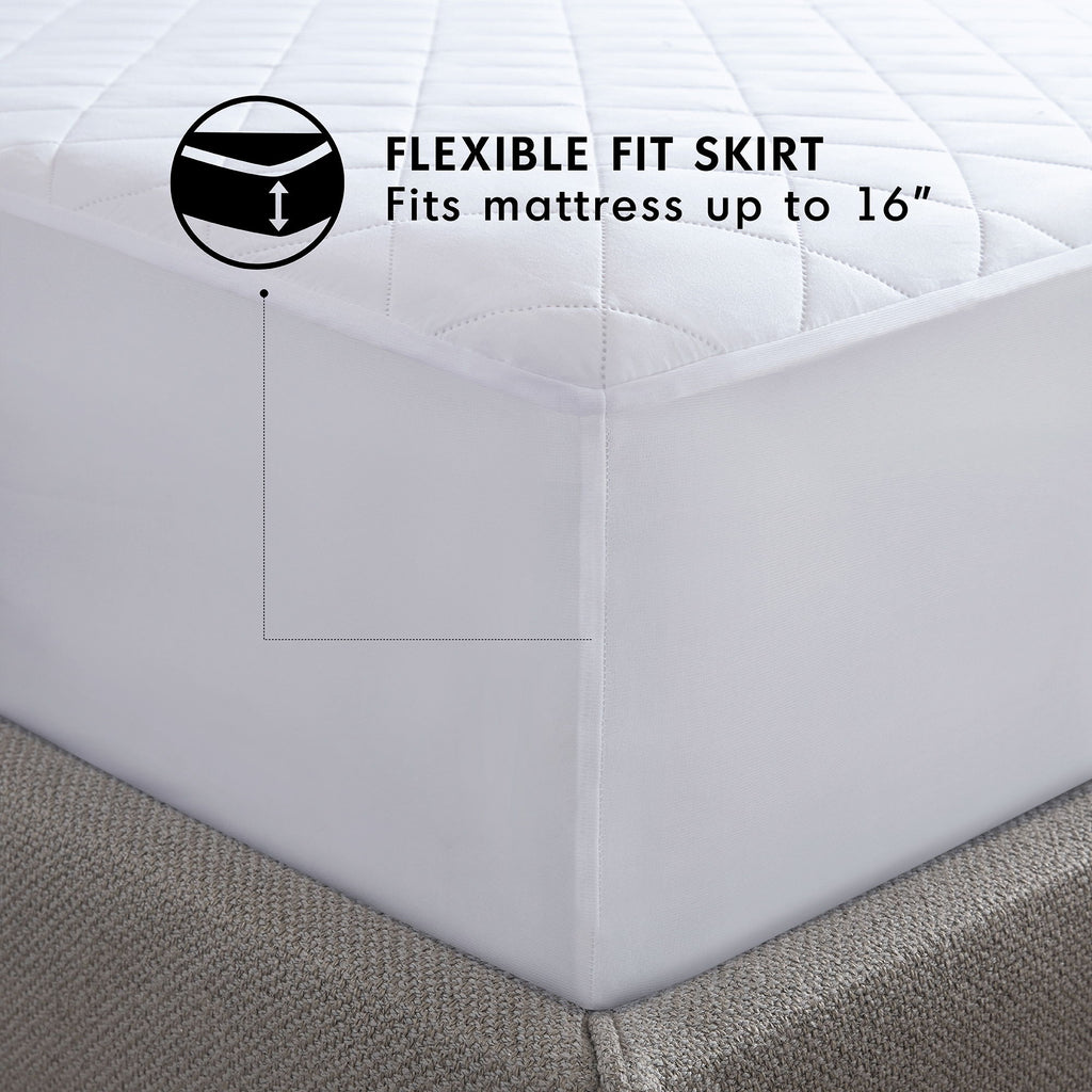 Microfiber Essential Waterproof - Full Waterproof Mattress Pad - White