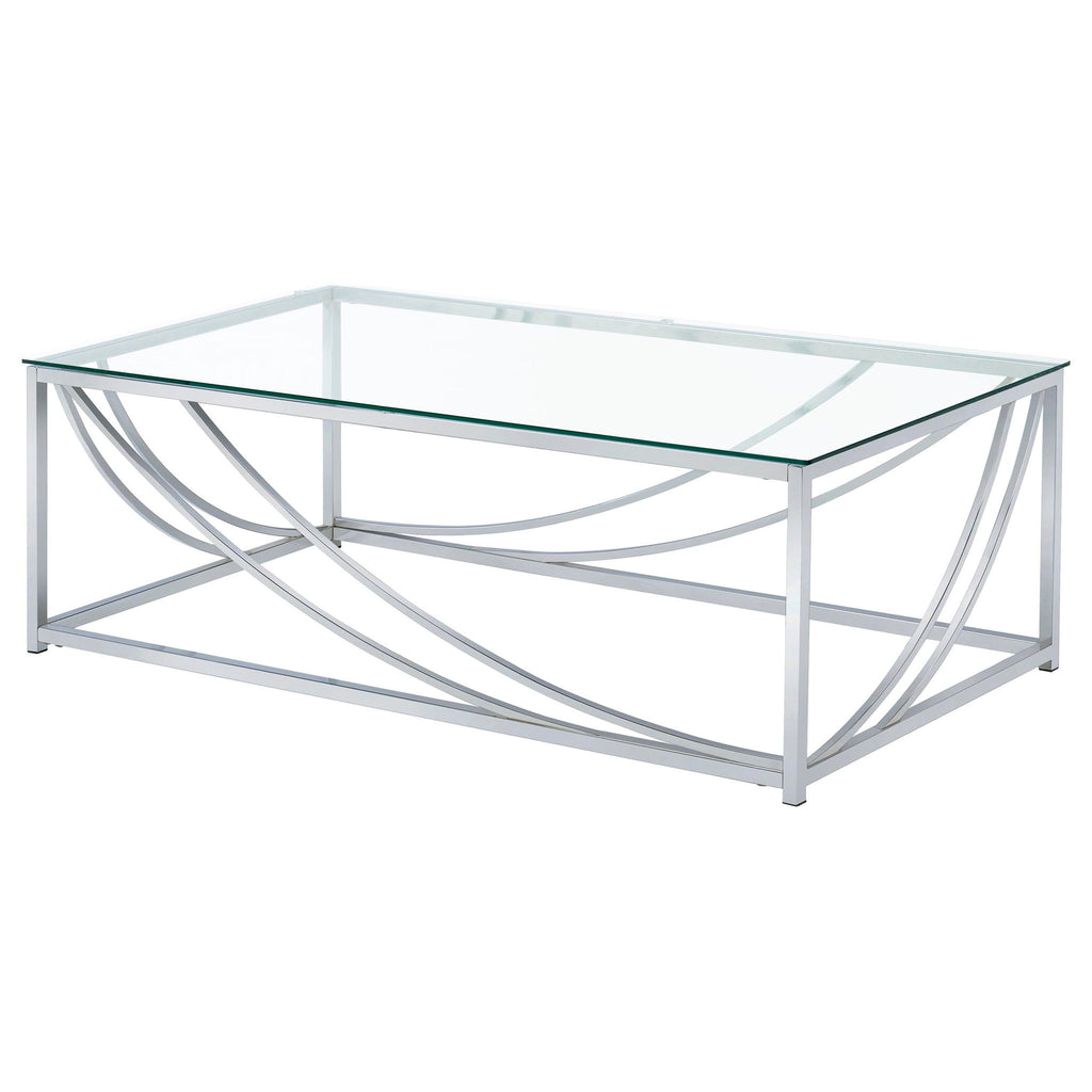 Kempton - 2 Piece Coffee And End Table Set - Chrome