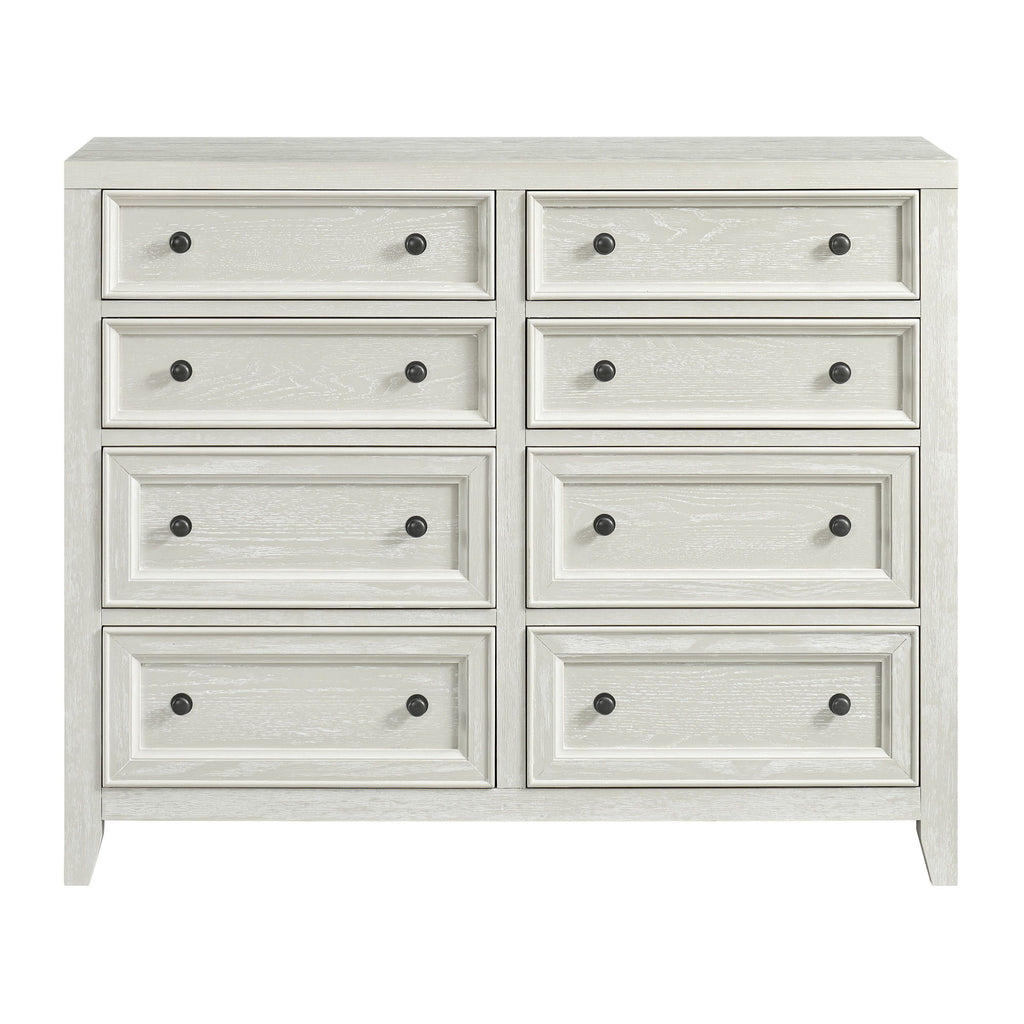 8 Drawer Dresser With Framed Fronts And Smooth Metal Glides