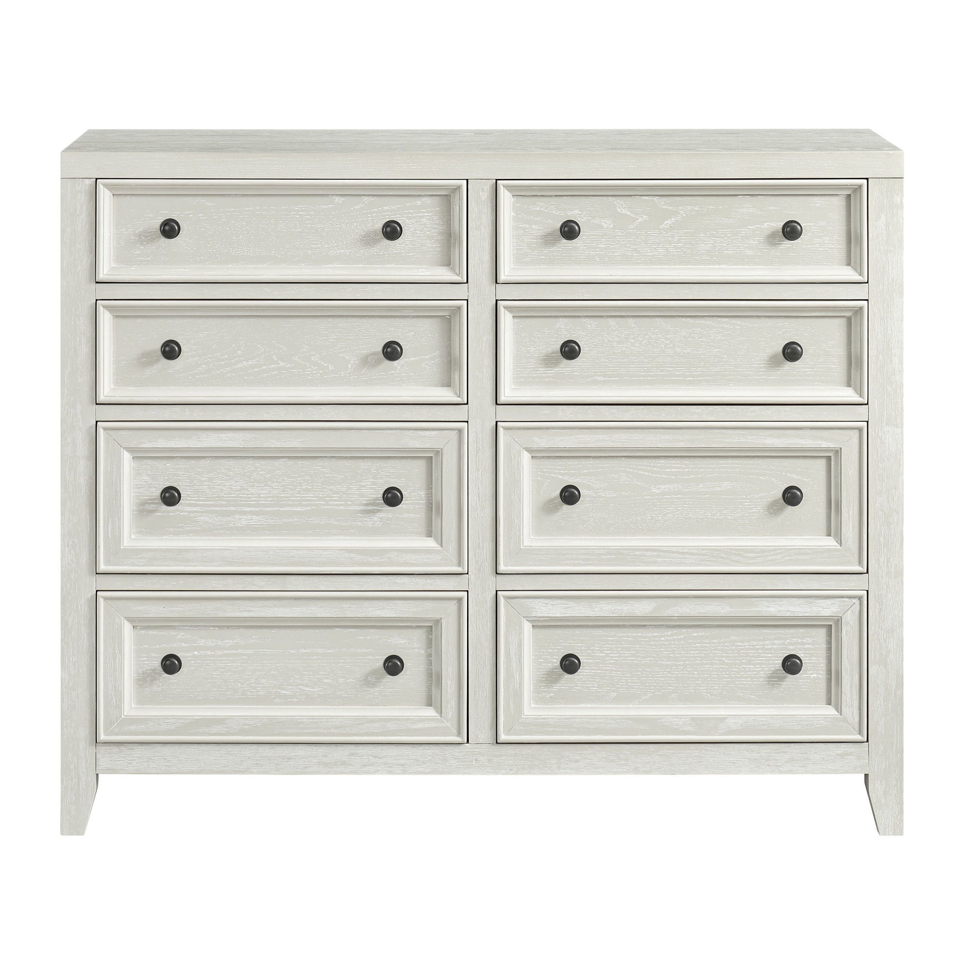 8 Drawer Dresser With Framed Fronts And Smooth Metal Glides