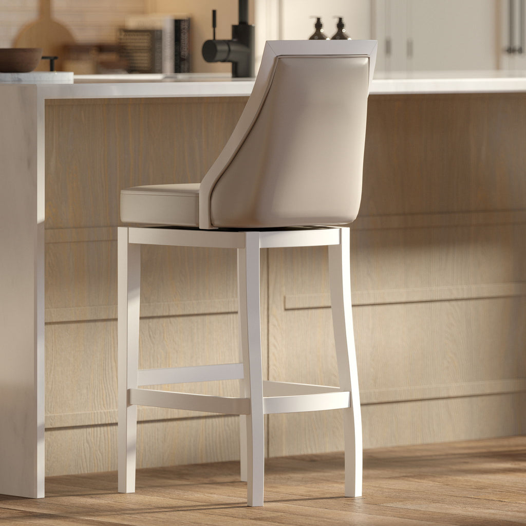 Modern Swivel Stool With Tall Back