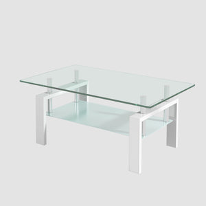 Tempered Glass Table With Storage
