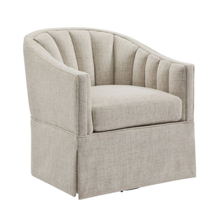 Solitude - Skirted Swivel Accent Chair With Hemp Like