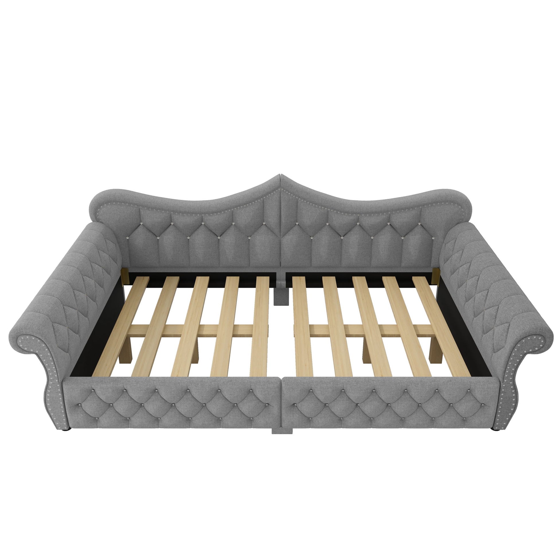 Upholstered Daybed With LED Lighting And Nailhead Trim
